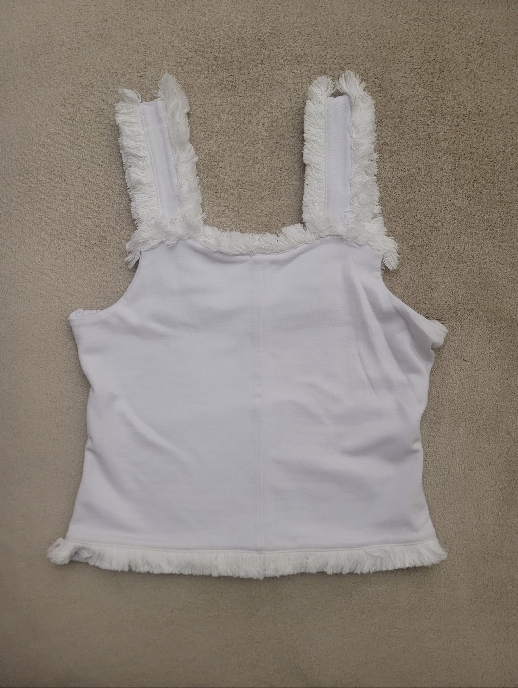 Habitual Girl White Fringe Tank Top Size 12 Nwot